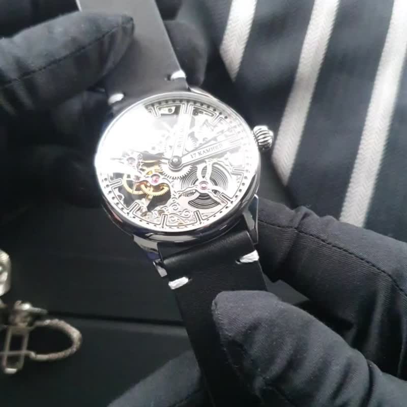 スケルトンウォッチ , 手作りの時計 , マリッジウォッチ , カスタムウォッチ , メンズスケルトンウォッチ , スチームパンクな時計 - 腕時計 ユニセックス - その他の素材 多色