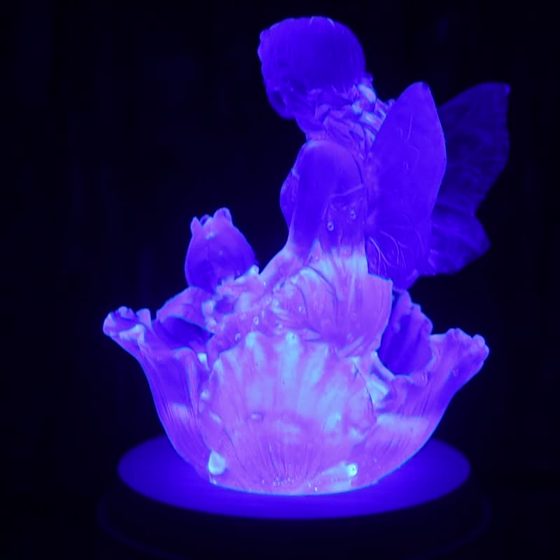 花の妖精カラフルなミュージックランプLEDナイトライトオーナメントオルゴール台湾現地で作成 - 照明・ランプ - レジン 