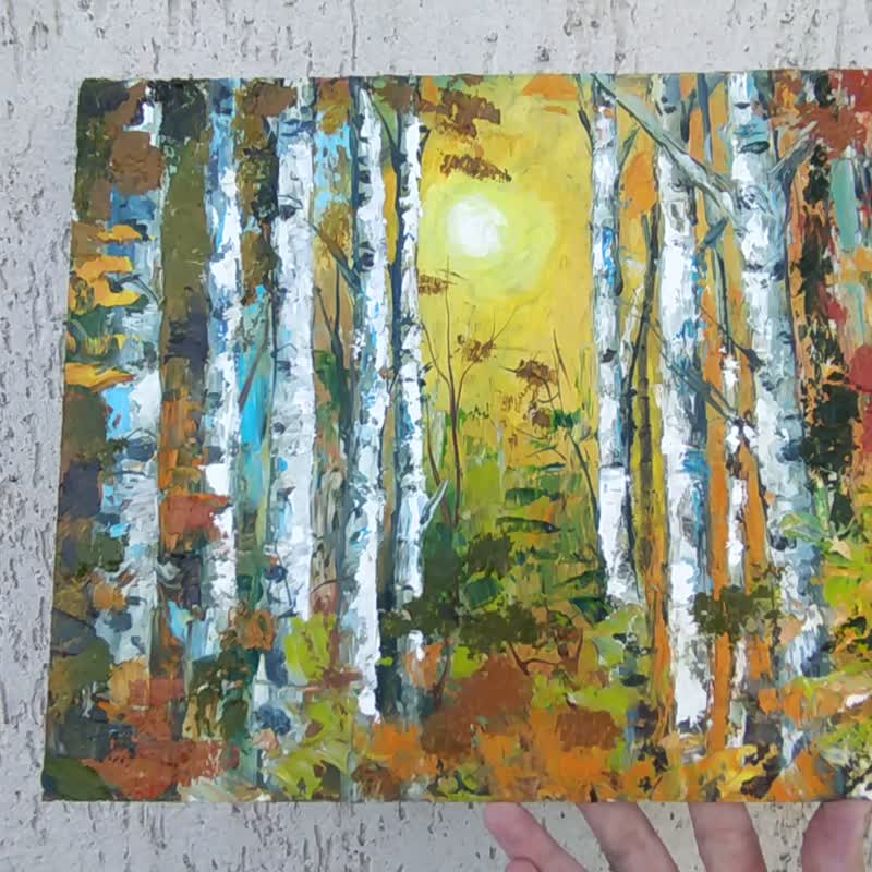 Birch Painting Trees Original Art Landscape Wall Art Birch Forest Painting Oil - 海報/掛畫 - 其他材質 多色