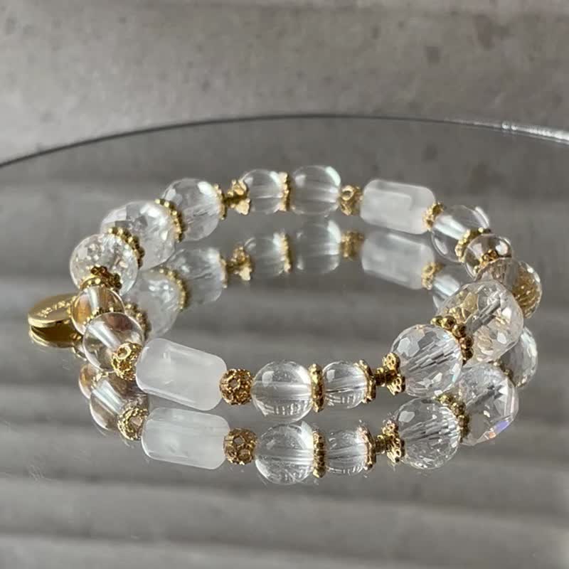 【Snow Rabbit】White crystal natural crystal bracelet - Bracelets - Crystal 