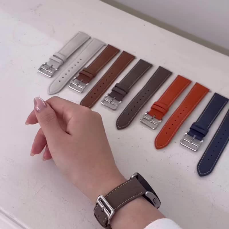 Italian epsom leather strap for galaxy watch apple watch - 女錶 - 真皮 