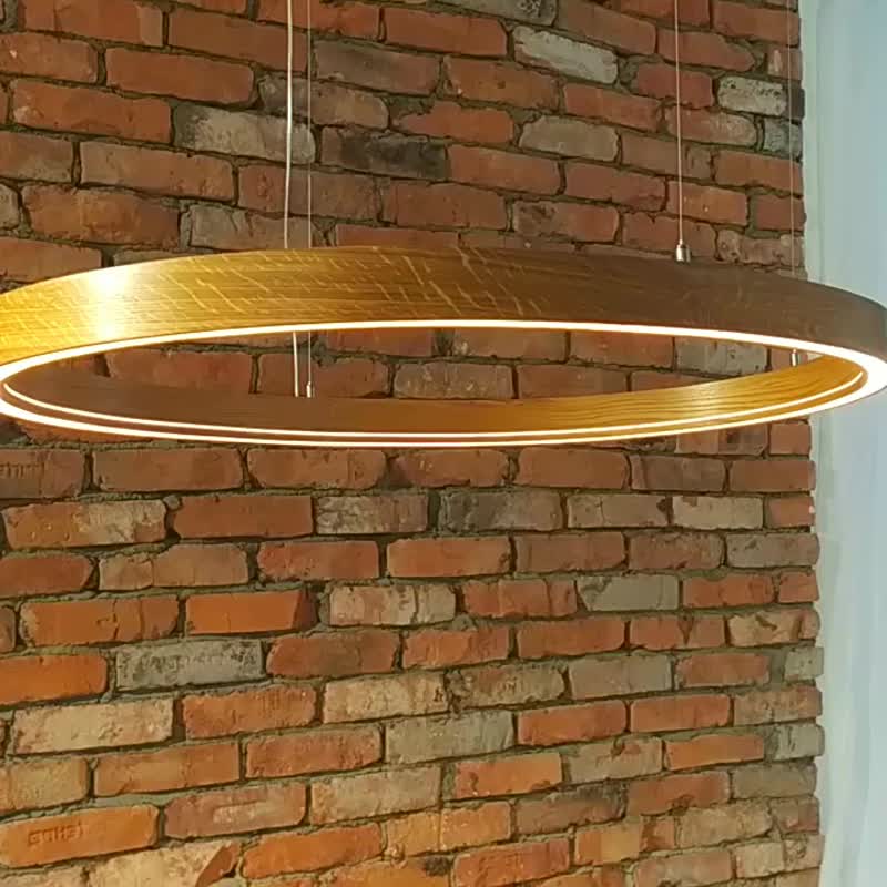 Oval Pendant Light, Modern Chandelier, Wood Pendant Light, Pendant Chandelier - 燈具/燈飾 - 木頭 