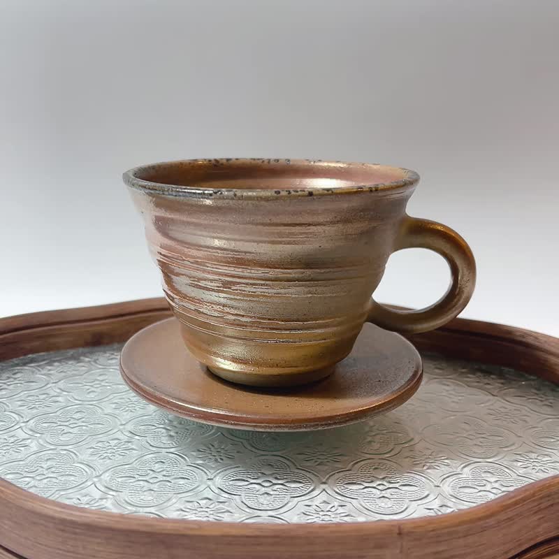 Wood-fired coffee cup set/Handmade by Xiao Pingfan - Teapots & Teacups - Pottery 