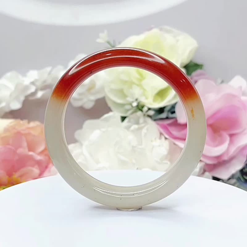 NO.183超稀有紅金熊貓鐲 平安鐲 內徑 56 MM 圈口 特色手鐲 玉鐲 - 手鍊/手環 - 玉石 白色