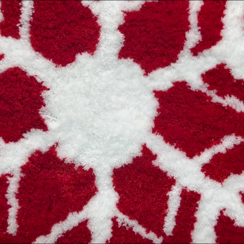 Red Snow Bathroom Rug Christmas Floor Mat Xmas Holiday Home Dec - พรมปูพื้น - เส้นใยสังเคราะห์ สีแดง