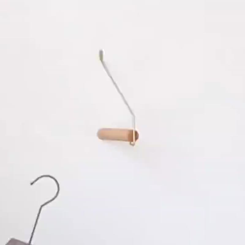 木頭掛鉤 黃銅實木掛衣架 牆面掛衣架 - 居家收納/收納盒/儲物盒 - 木頭 