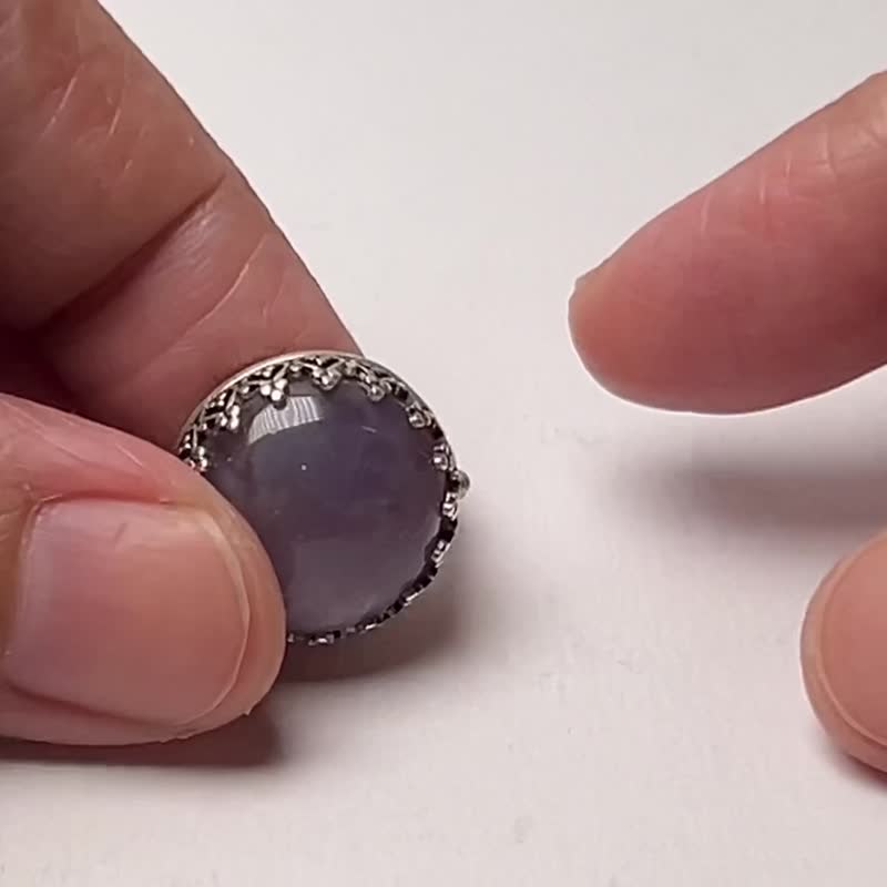 【Gem系列】#a482 玉髓戒指 (11號) / 925銀/ 手工銀飾 - 戒指 - 銀 銀色