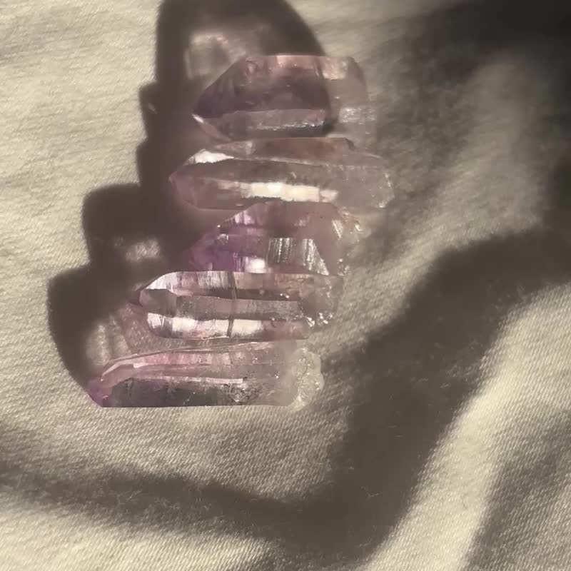 一組5個 迷你 墨西哥 Veracruz Vera Cruz 克魯兹 原石 礦標 紫晶 - 擺飾/家飾品 - 水晶 紫色