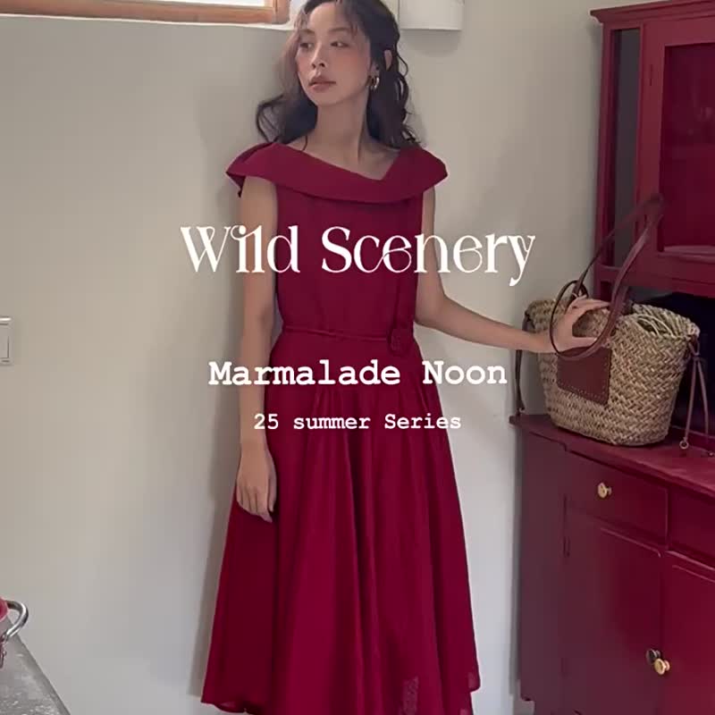 玫瑰往事 赫本復古洋裝 茶歇舞者裙 紅色敬酒服 大裙襬禮服裙 - 洋裝/連身裙 - 其他人造纖維 紅色