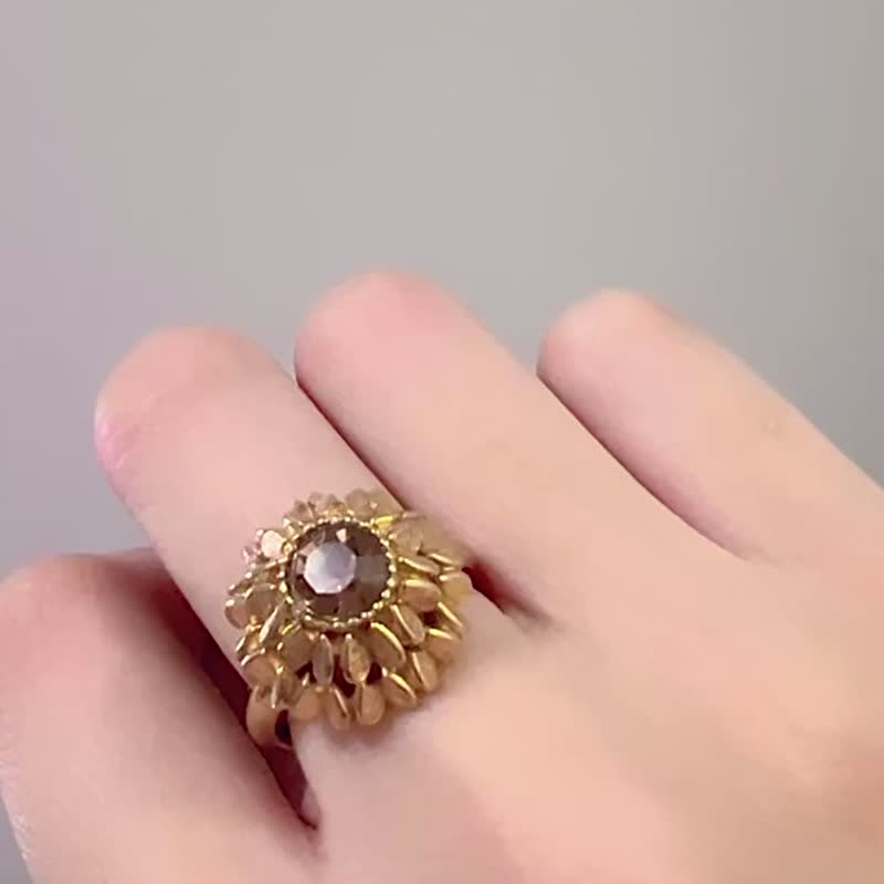 Avon 雅芳日之花- 琥珀色戒指 Sunflower ring - 戒指 - 其他金屬 咖啡色