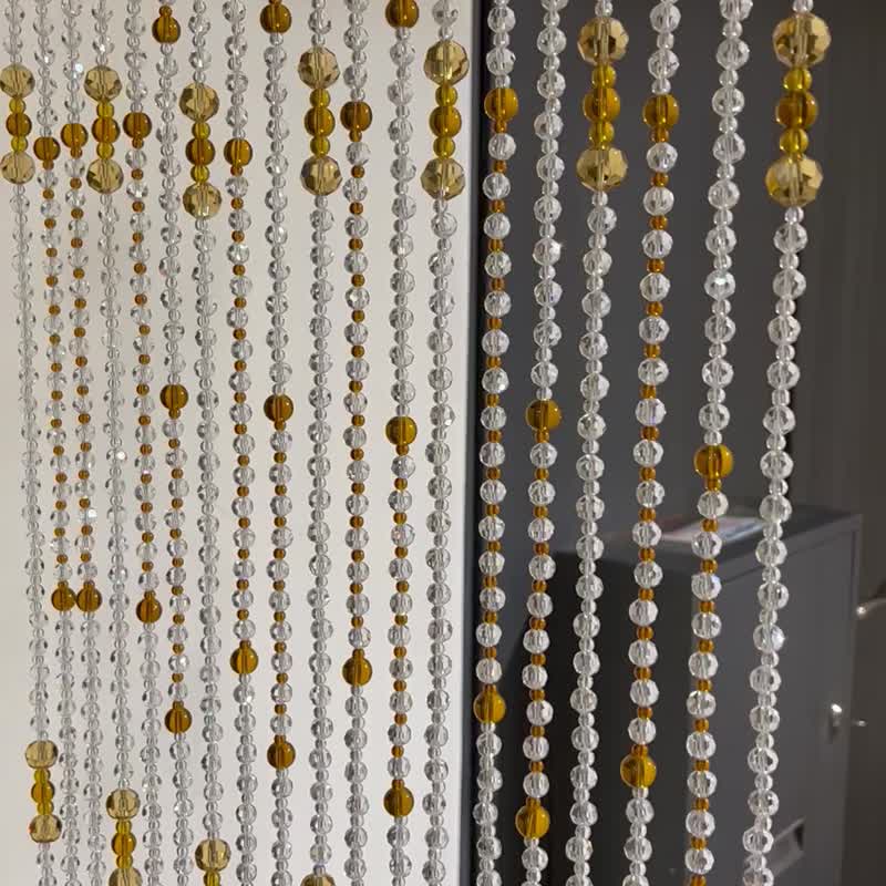 Customized bead curtains filled with gold and jade, handmade crystal bead curtains that bring good luck, attract wealth, and bring bad luck from door to door. - Doorway Curtains & Door Signs - Crystal Yellow