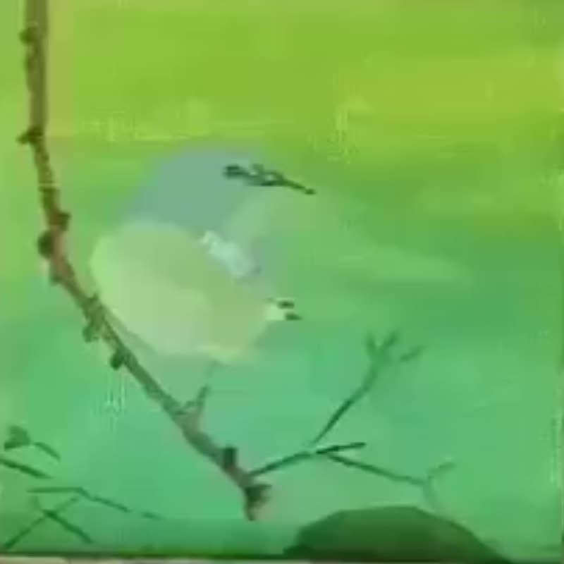 花枝上的小鳥/  原創手繪油畫/ 獨一無二/接受訂製 - 壁貼/牆壁裝飾 - 棉．麻 