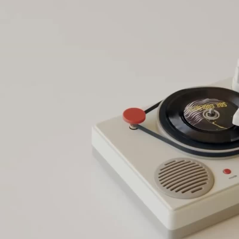 Retro design vinyl machine-shaped Bluetooth speaker available in three colors (white/green/yellow) - แกดเจ็ต - พลาสติก 