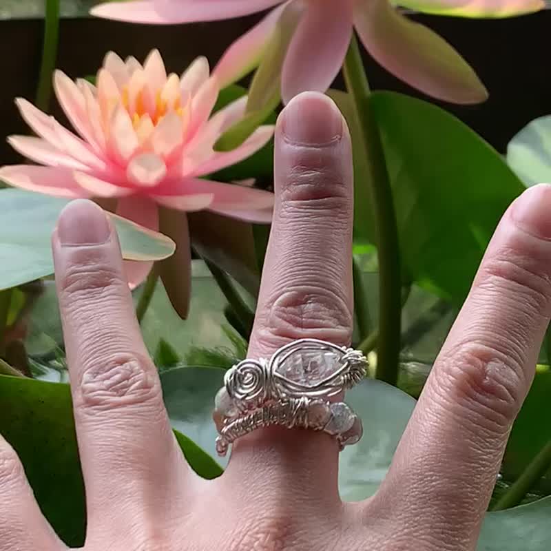 Shining Diamond Snake Ring - General Rings - Other Metals Silver