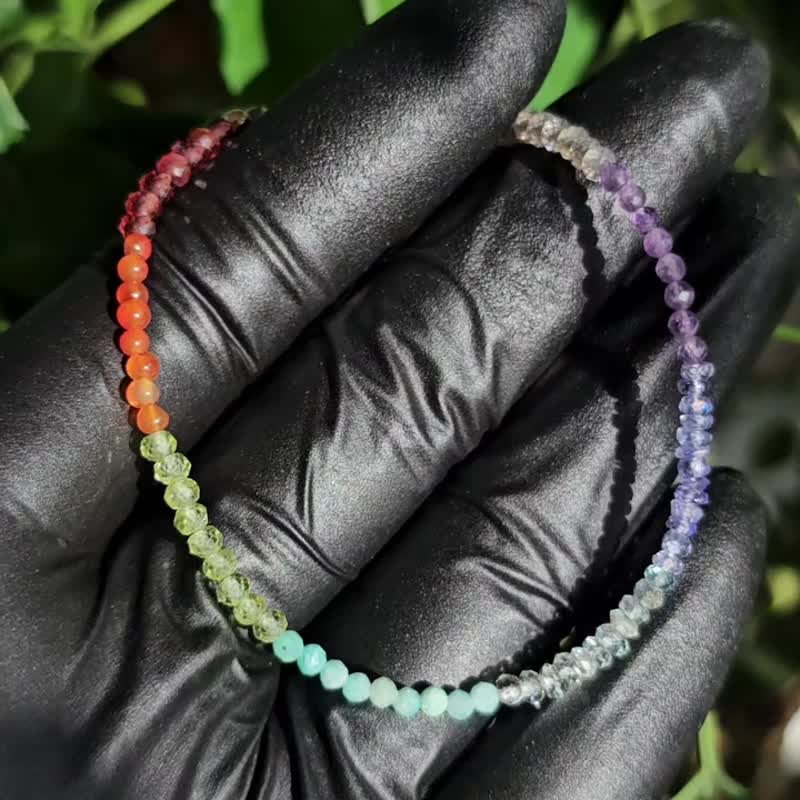 Rainbow Bracelet 14KGF Natural Gemstone - 手鍊/手環 - 寶石 多色