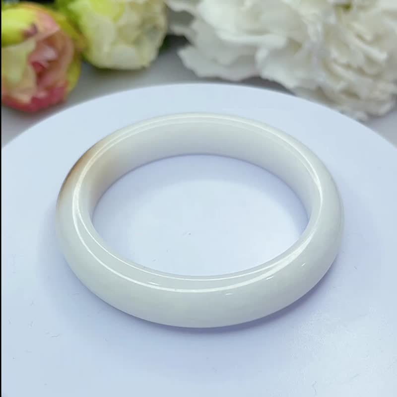 NO.102俏色金絲玉可可拿鐵手鐲 56 MM 圈口 俏一口新疆料 平安鐲 - 手鍊/手環 - 玉石 多色