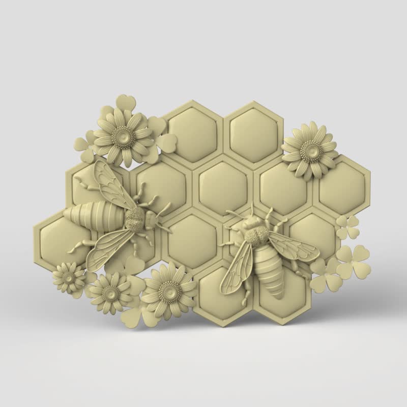 三維模型STL CNC Router文件 3d打印的蜜蜂面板 - 其他數位設計 - 其他材質 