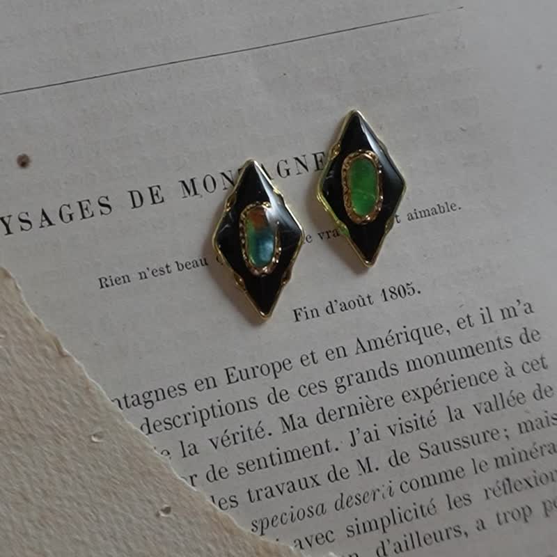 耳環 | Coven Mark 巫之印記 - 耳環/耳夾/耳骨夾 - 樹脂 黑色