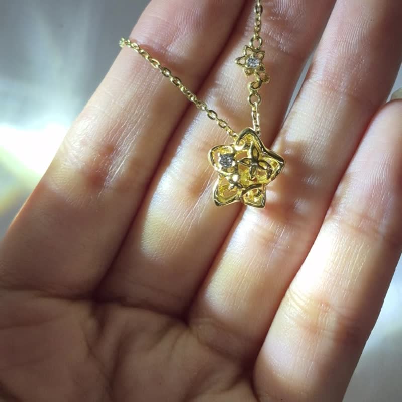 【比法一生】純銀墜子-星耀  925純銀手作銀飾 - 項鍊 - 銀 金色