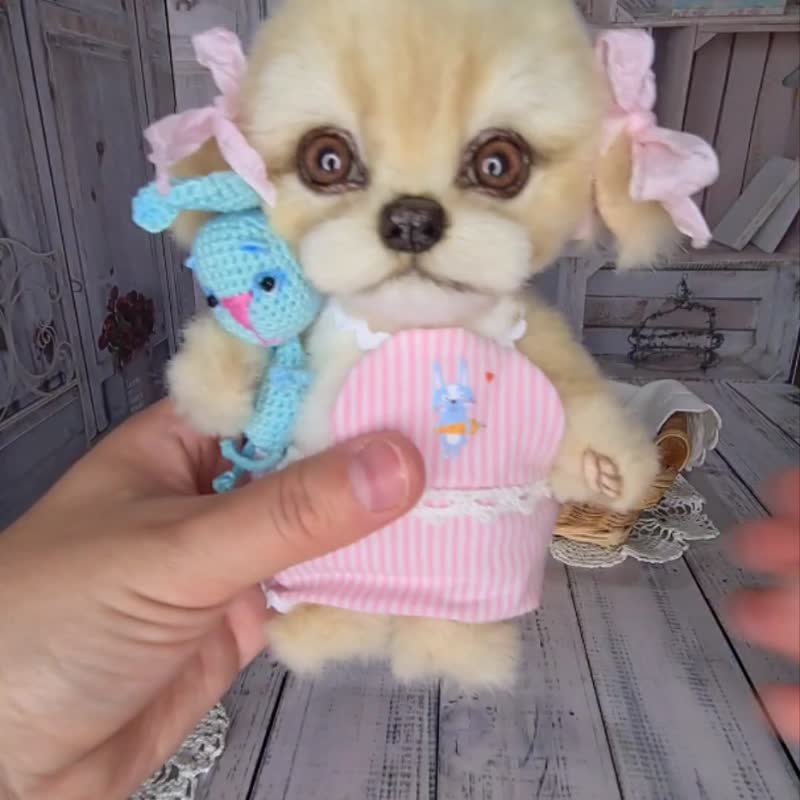 手作りぬいぐるみ犬かわいい子犬のおもちゃクリスマスギフト
