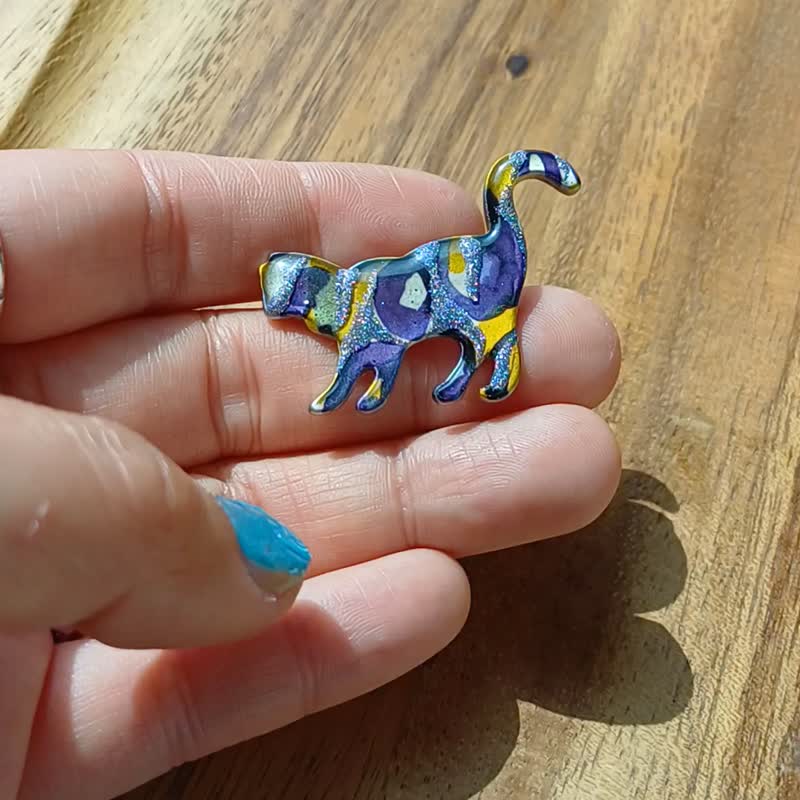 scottish fold brooch - 胸針 - 其他金屬 