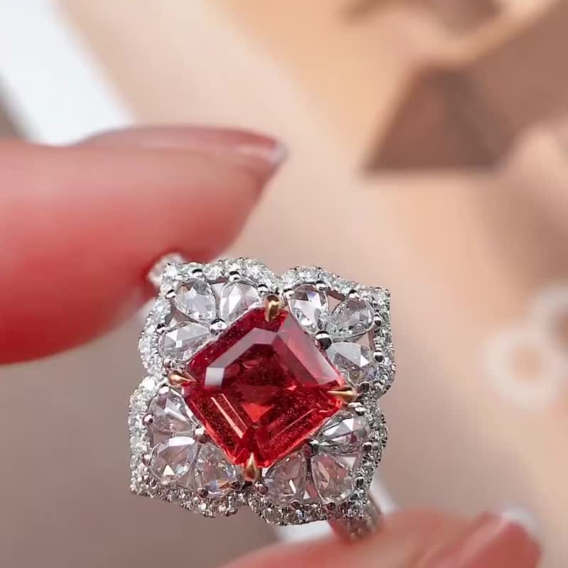 落日帕帕拉恰寶石戒指  1.26克拉 - 戒指 - 寶石 