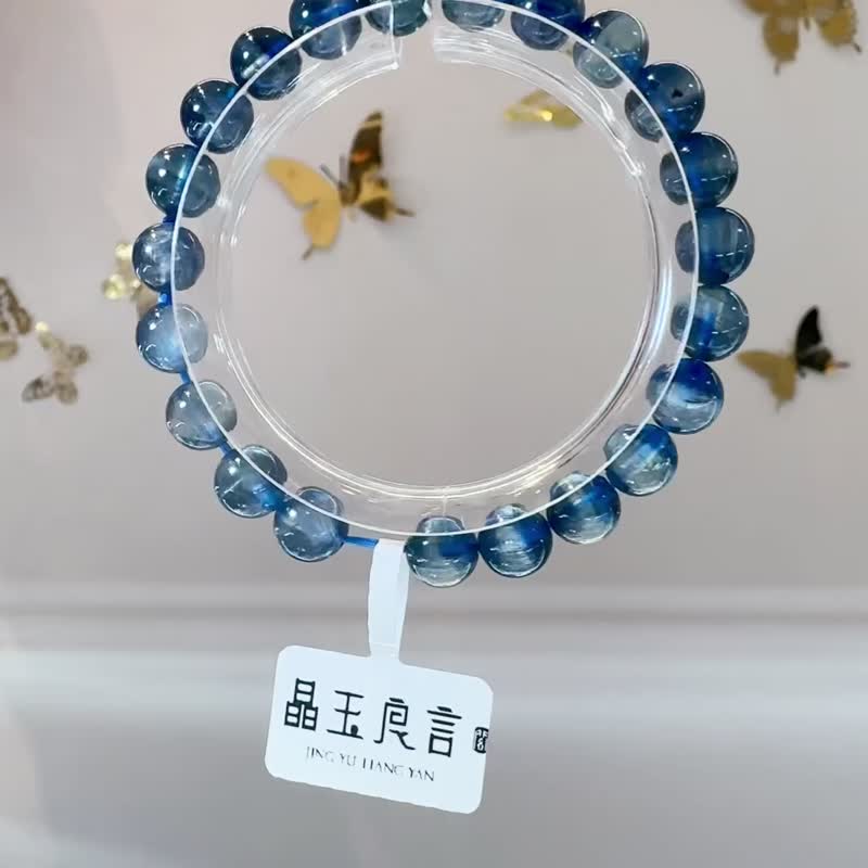 最高級數美人魚藍晶石7.7-8.2mm22.50g轉運水晶晶石提升洞悉力 - 手鍊/手環 - 水晶 藍色