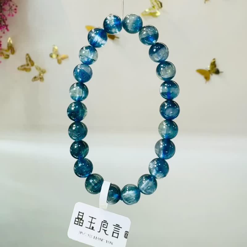 最高級數美人魚藍晶石7.7-8.2mm22.50g轉運水晶晶石提升洞悉力 - 手鍊/手環 - 水晶 藍色