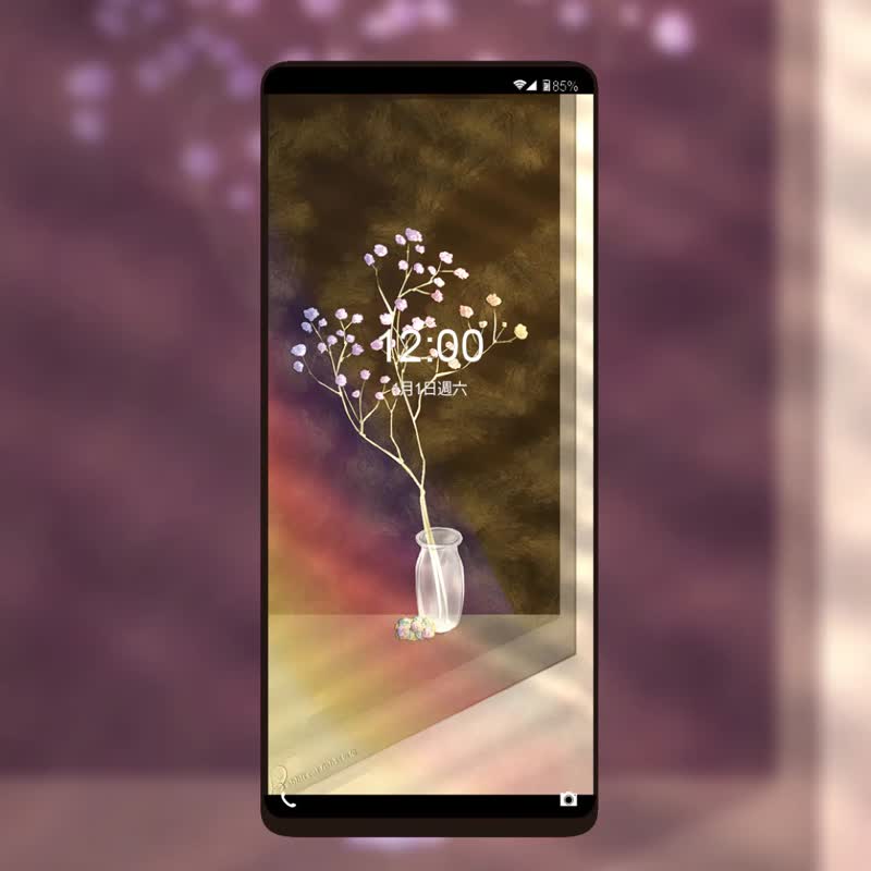 原創插畫-滿天星 彩虹藍色調 個人化手機桌布【電子檔】 - 電腦手機桌布/貼圖/App 圖示 - 其他材質 
