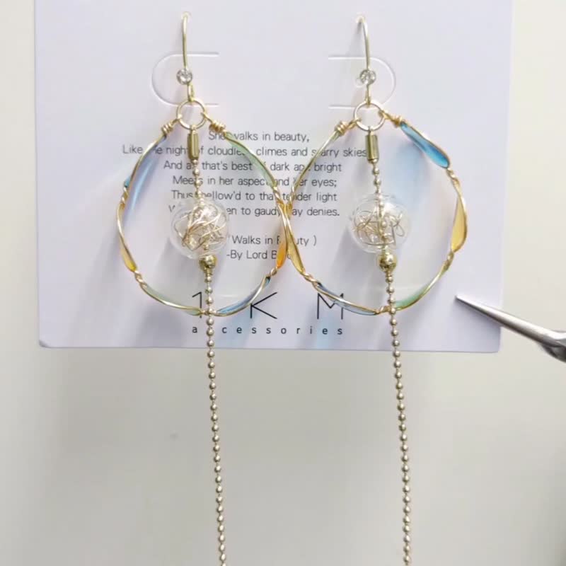 1KM Midsummer Paradise·Colored Circle Glass Ball Resin Earrings - ต่างหู - เรซิน 