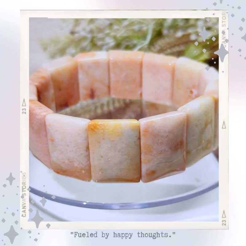 輕柔晚風 * 沙沙料 天然 珊瑚玉 手排 手環 手鍊客製化禮物 - 手鍊/手環 - 玉石 黃色