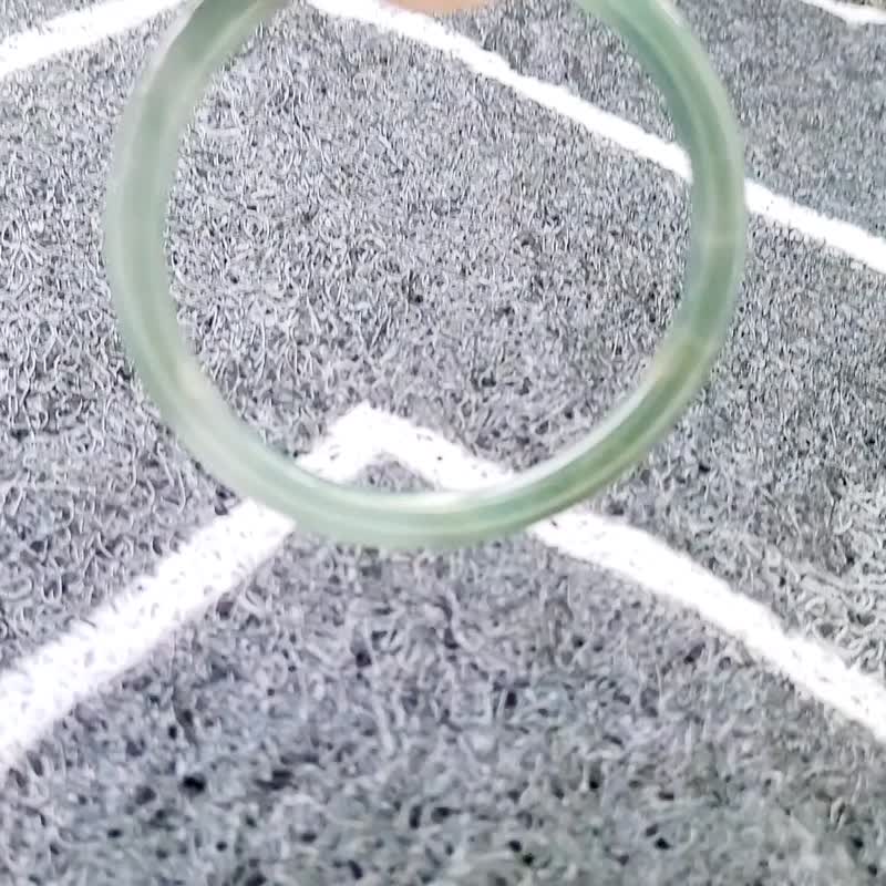 【親翠】天然翡翠 瓜地馬拉 冰透潤灰藍意境棉手鐲 53號圈口 - 手鍊/手環 - 玉石 多色