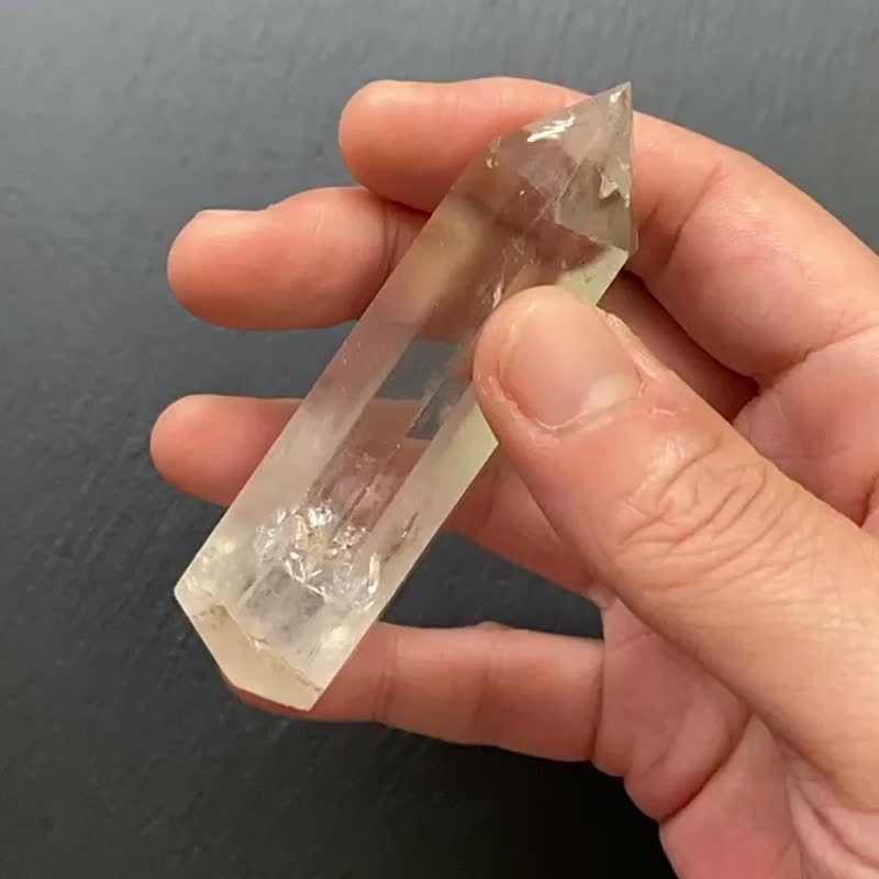 能量擺件-天然冰透體彩虹白水晶能量柱 淨化 冥想 消磁淨化 - 其他 - 水晶 白色