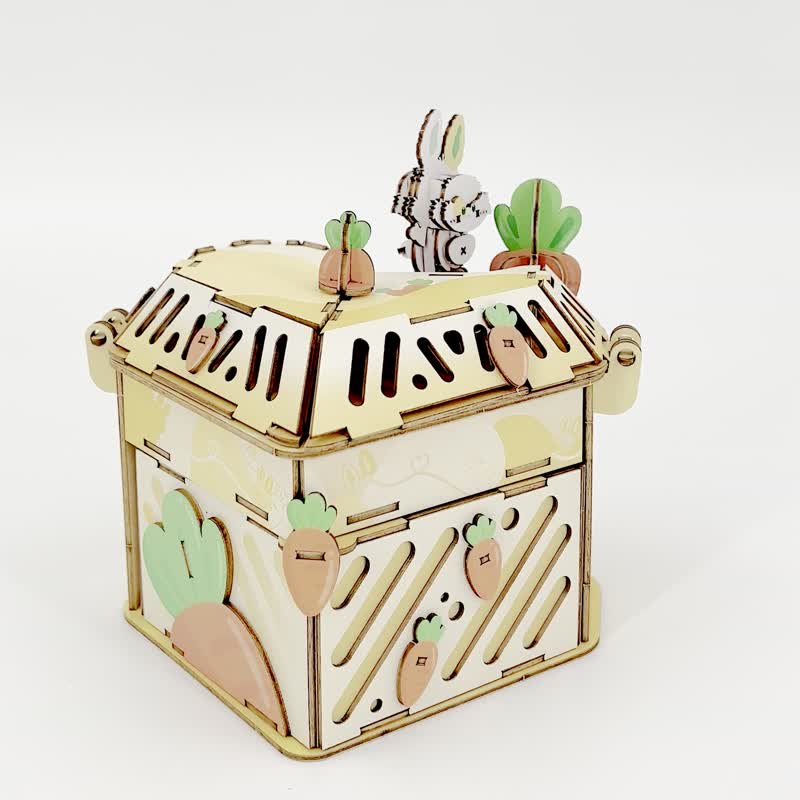 Team Green 3D木拼 心之哈比儲物音樂盒 - 擺飾/家飾品 - 木頭 橘色