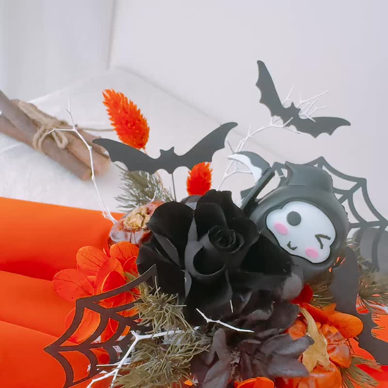 Halloween Boo Box。永生花禮 桌花 萬聖節 節慶 - 乾燥花/永生花 - 玻璃 黑色