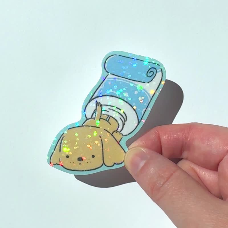 Holographic Waterproof Die Cut Sticker - Toothpaste - Stickers - Waterproof Material 
