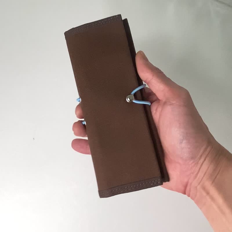 雙折鉛筆盒最小緊湊尺寸 - 鉛筆盒/筆袋 - 棉．麻 咖啡色