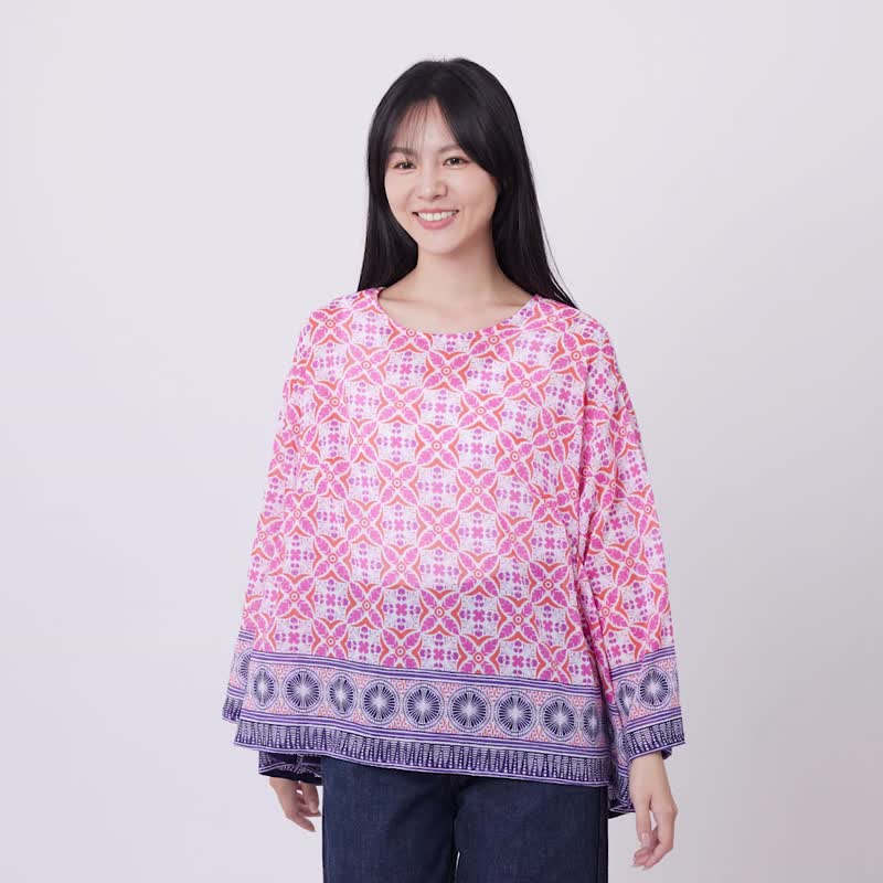 Charlene Light and Airy Cotton Top - เสื้อผู้หญิง - ผ้าฝ้าย/ผ้าลินิน สึชมพู