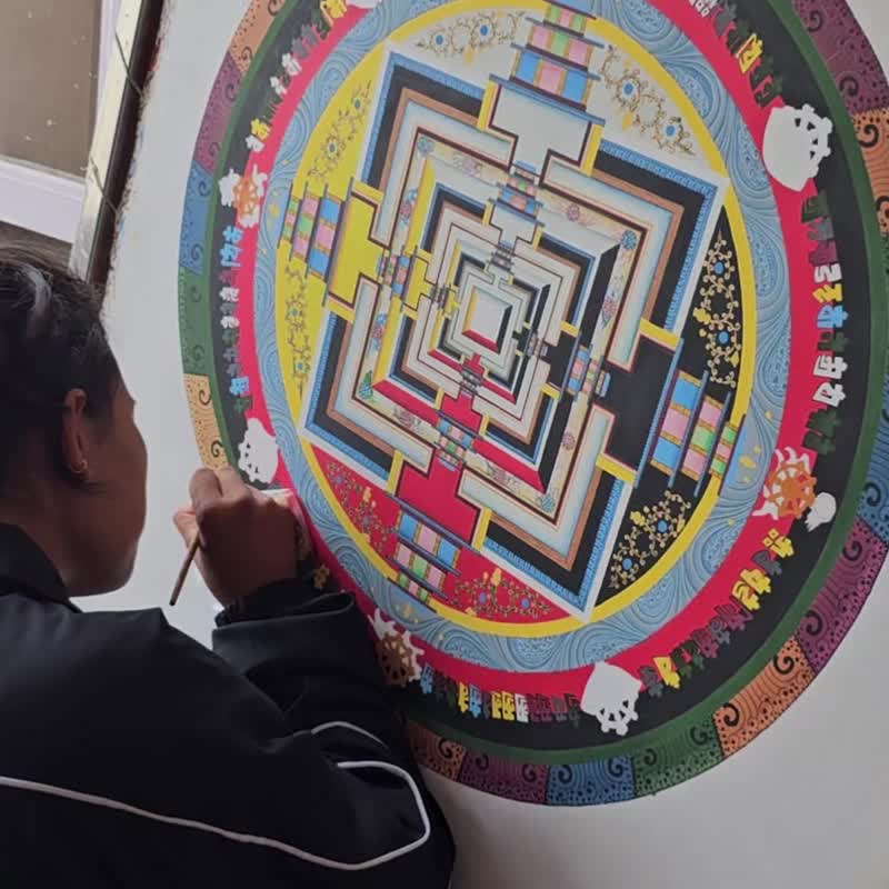 西藏时轮曼荼罗——时间、空间与解脱的灵性地图 - 壁貼/牆壁裝飾 - 其他材質 多色