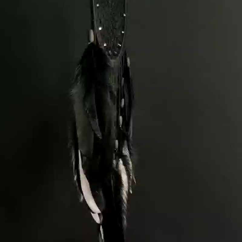 Total Black Dream Catcher 美國原住民 - 壁貼/牆壁裝飾 - 繡線 黑色