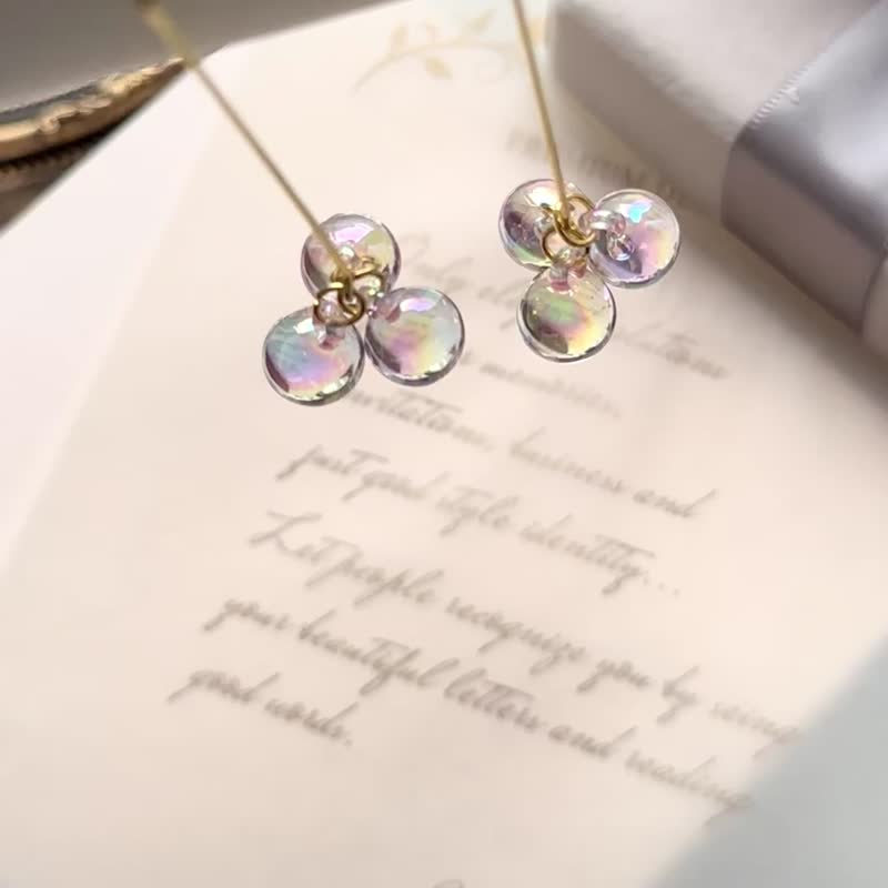 Symphony water drop earrings sister gift graduation gift - ต่างหู - ทองแดงทองเหลือง 