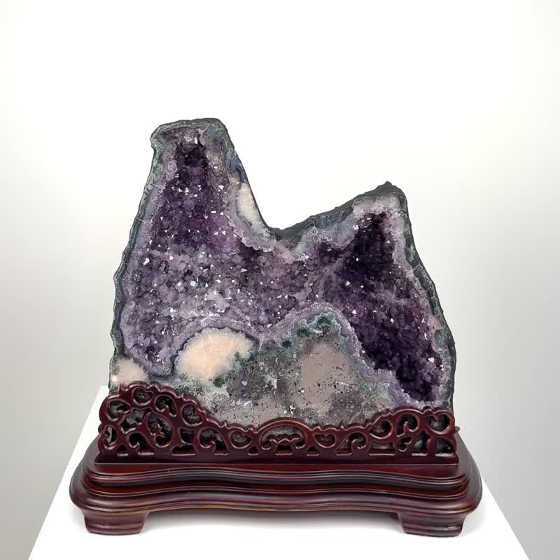 アメジストドーム トップクォリティ]ブラジル産アメジストドーム（高さ約34.5cm） - 埼玉