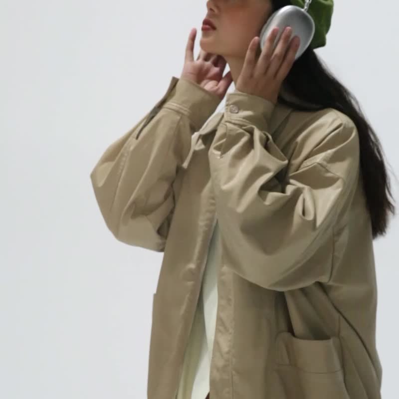 odd maker復古廓形PU皮夾克外套寬松帥氣小個子機車小翻領皮衣女 - 女上衣/長袖上衣 - 人造皮革 