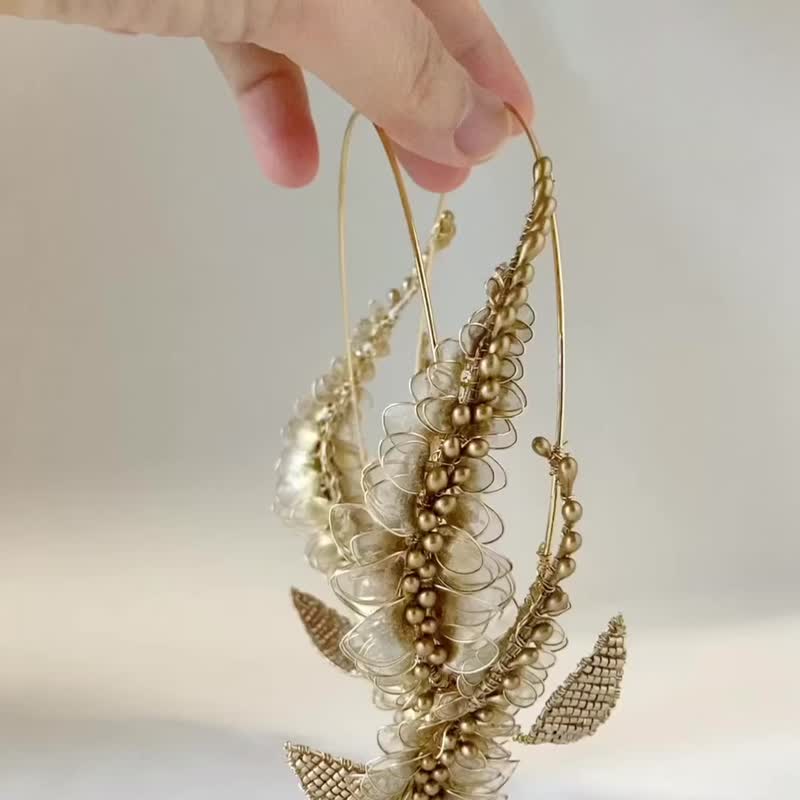 Gold Leaf Hair Band for Wedding - Hair Accessories - Other Metals Gold