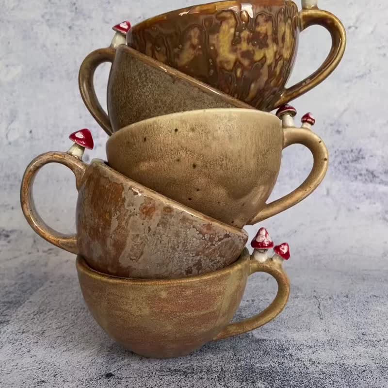 Mushroom cup 6oz, cappuccino mug, small cup 160ml, espresso cup, goblincore  mug. - Shop LekaCeramics Cups - Pinkoi