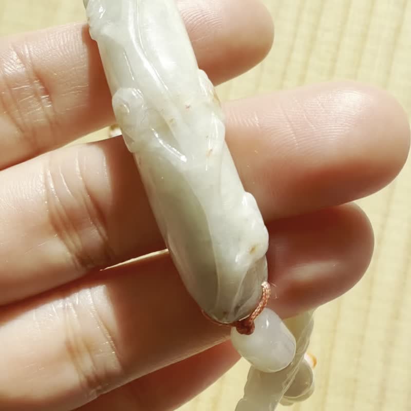 手工編織翡翠手鍊 — 春訊 - 手鍊/手環 - 玉石 紅色