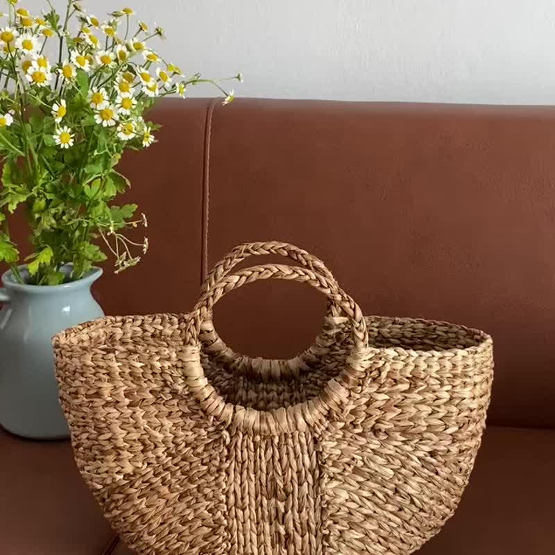BOHOPeach Picnic tote bag for weekend trip - 手提包/手提袋 - 竹 