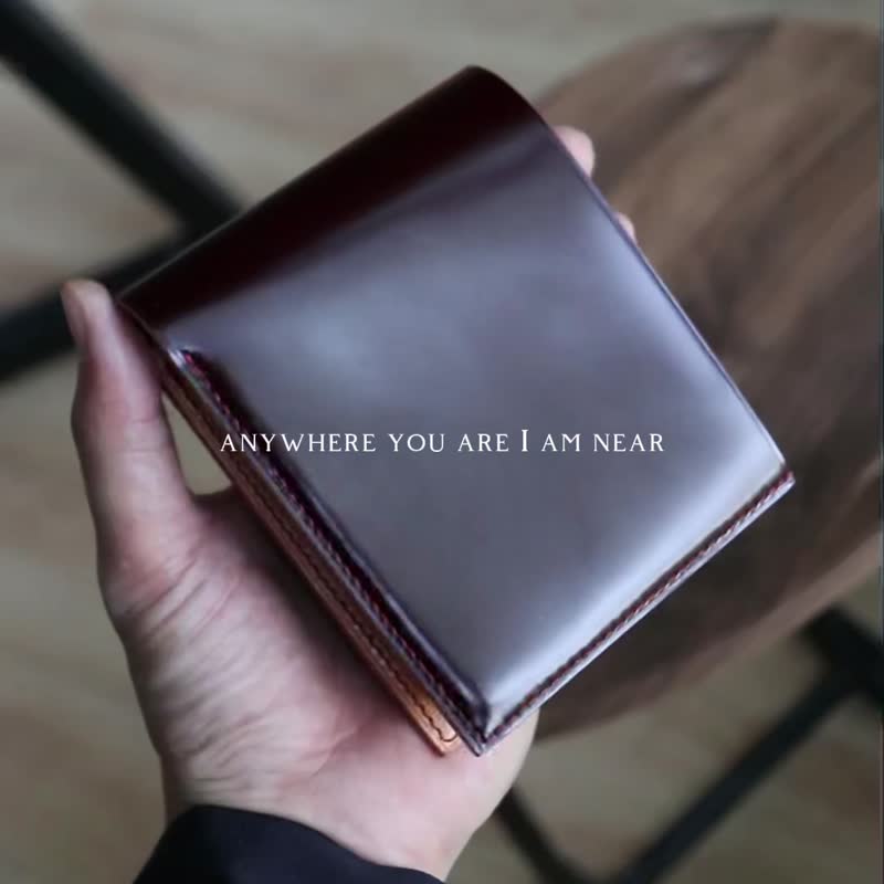 HIBBERS hand-made custom Japanese new horse hip leather wallet men's short genuine leather horizontal casual business wallet - กระเป๋าสตางค์ - หนังแท้ 