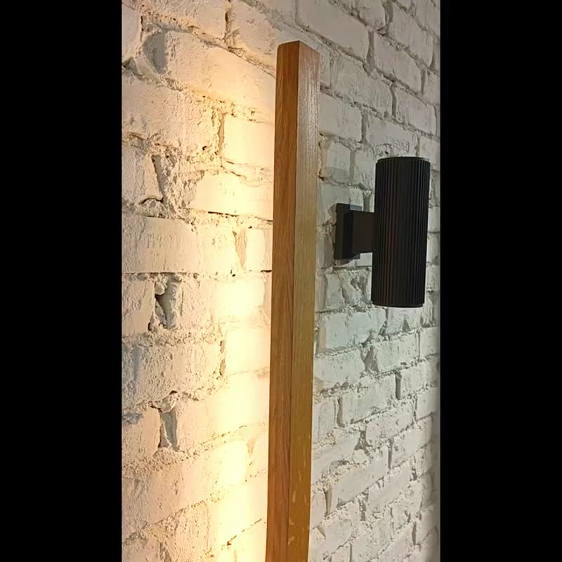 Wood wall sconce Modern wall sconce Wood wall light fixture Hanging wall lamp - Lighting - Wood 