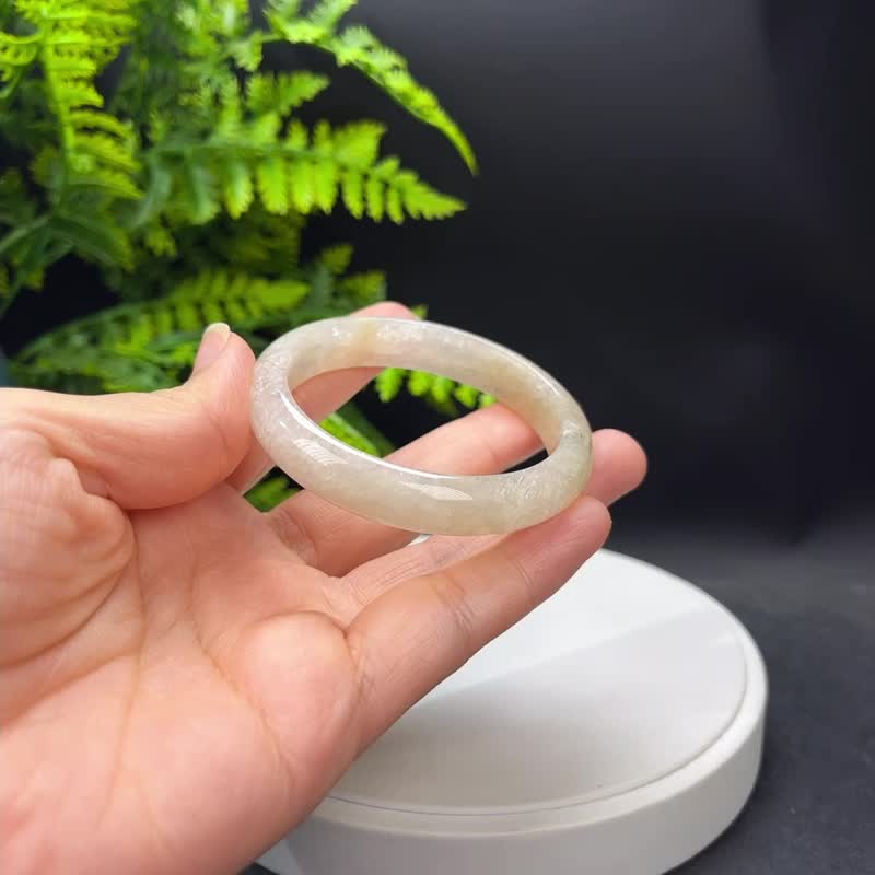 日月同輝手鐲 52MM 藍光星光貓眼 月光石共生太陽石手環 能量柔和 - 手鍊/手環 - 水晶 